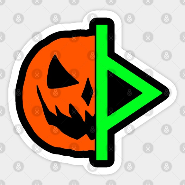 Halloween 6 pumpkin / thorn (thurisaz) Sticker by The_Shape